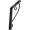 Ekena Millwork Edwards Wrought Iron Bracket, (Single center brace), Antiqued Silver 1 1/2"W x 7 1/2"D x 10"H BKTM01X07X10SEDASV - alternate 1